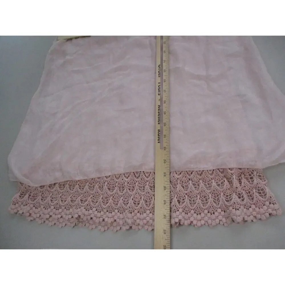 Elena Baldi Silk Top Women Small Crochet Lace Lagenlook Coquette Romantic Pastel - Picture 11 of 16